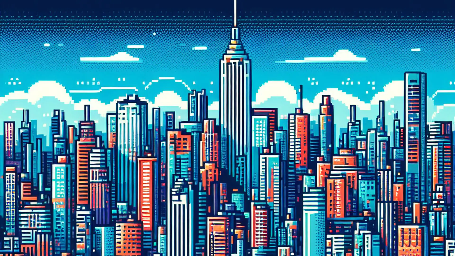 A pixel cityscape
